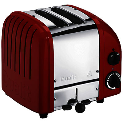 Dualit Made to Order Classic 2-Slice Toaster Stainless Steel/Brown Red Gloss Dualit Made to Order Classic 2-Slice Toaster Stainless Steel/Brown Red Gloss